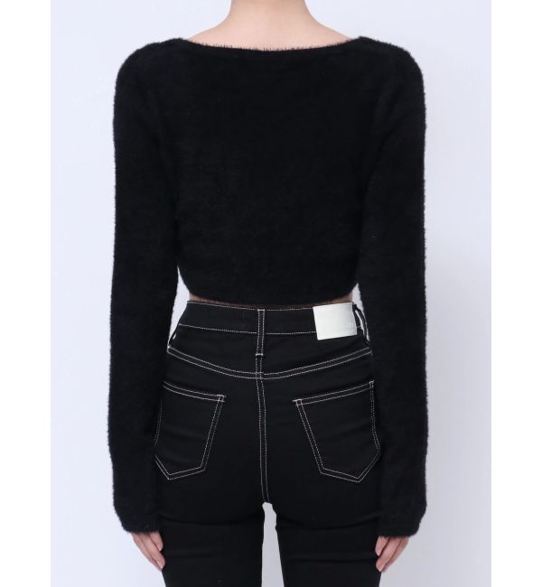 GYDA「Symmetry GYDA embroideryシャギーニットカーディガン【SETUP着用可】」|カーディガン|