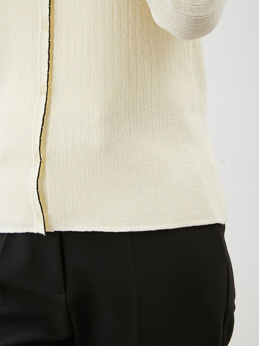 Mila Owen「【セットアップ対応】スカラップデザインシアーアンサンブルカーディガン」|カーディガン|