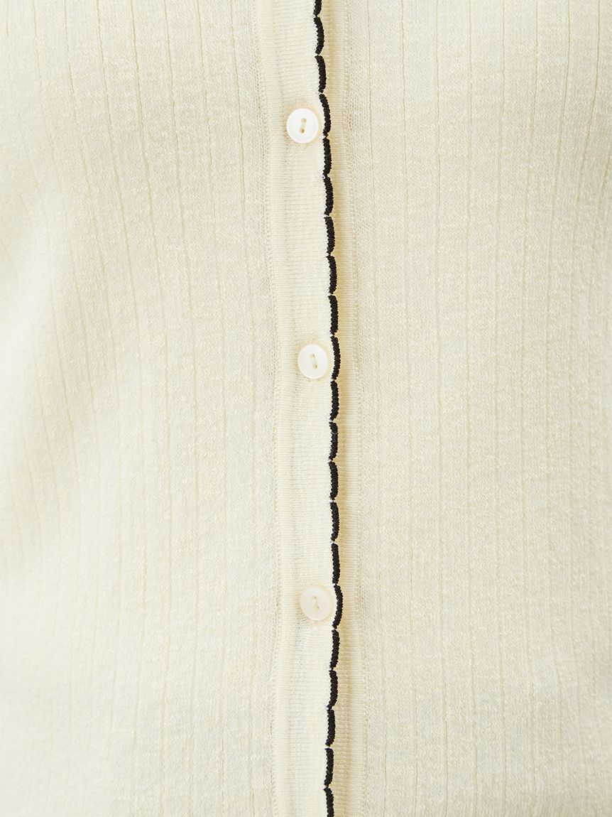 Mila Owen「【セットアップ対応】スカラップデザインシアーアンサンブルカーディガン」|カーディガン|