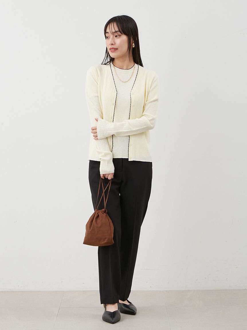 Mila Owen「【セットアップ対応】スカラップデザインシアーアンサンブルカーディガン」|カーディガン|