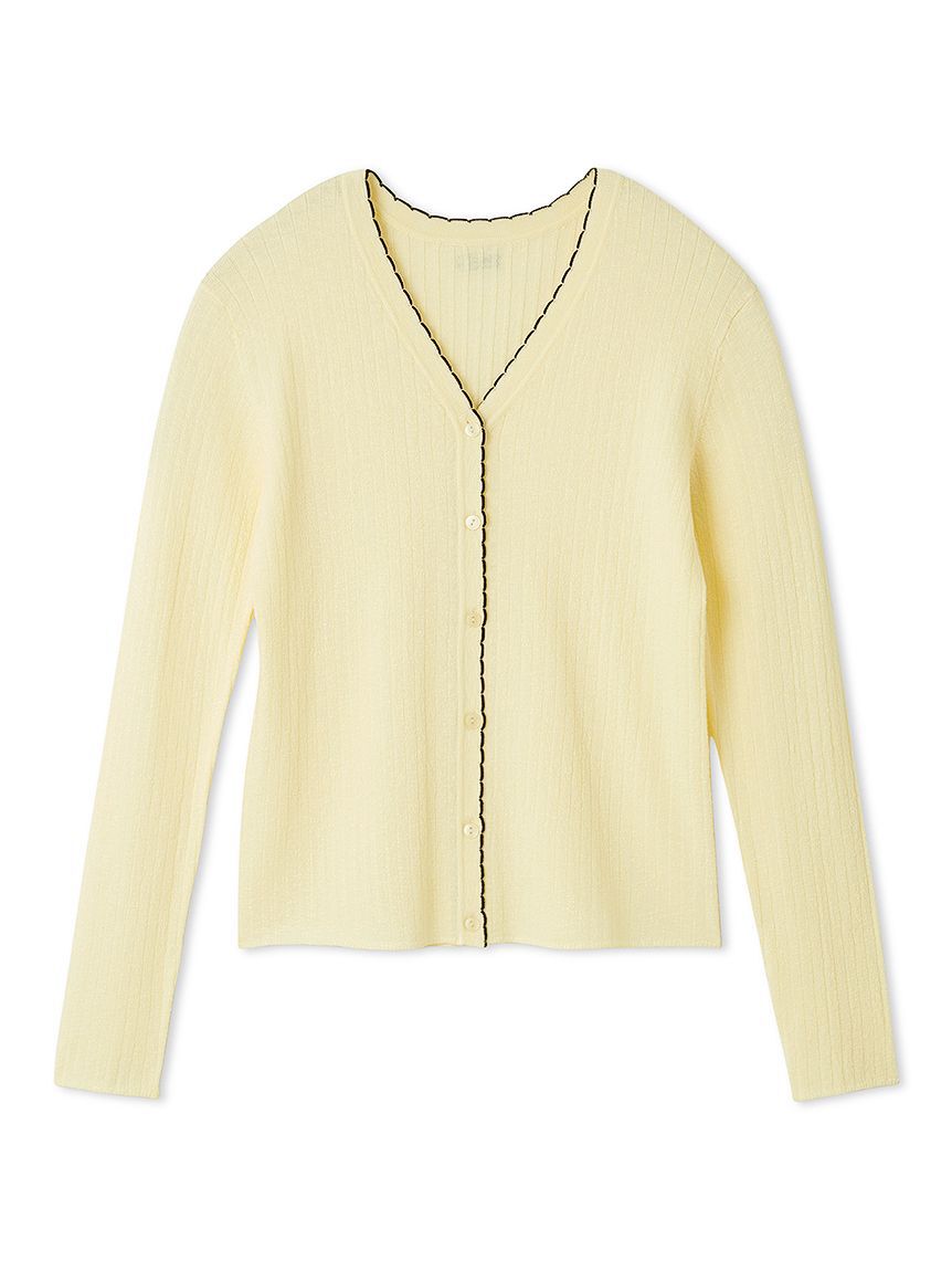 Mila Owen「【セットアップ対応】スカラップデザインシアーアンサンブルカーディガン」|カーディガン|