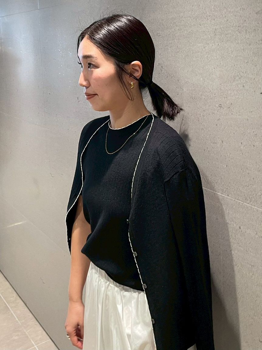 Mila Owen「【セットアップ対応】スカラップデザインシアーアンサンブルカーディガン」|カーディガン|