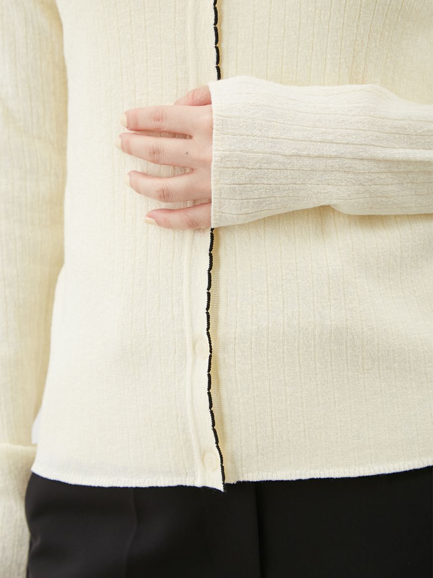 Mila Owen「【セットアップ対応】スカラップデザインシアーアンサンブルカーディガン」|カーディガン|