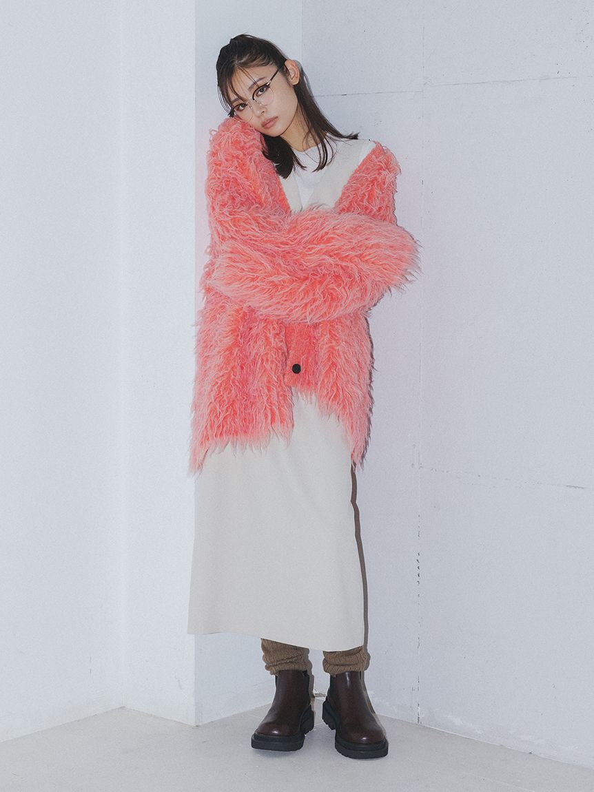 Mila Owen「スコッチ釦シャギーニットカーディガン」|カーディガン|