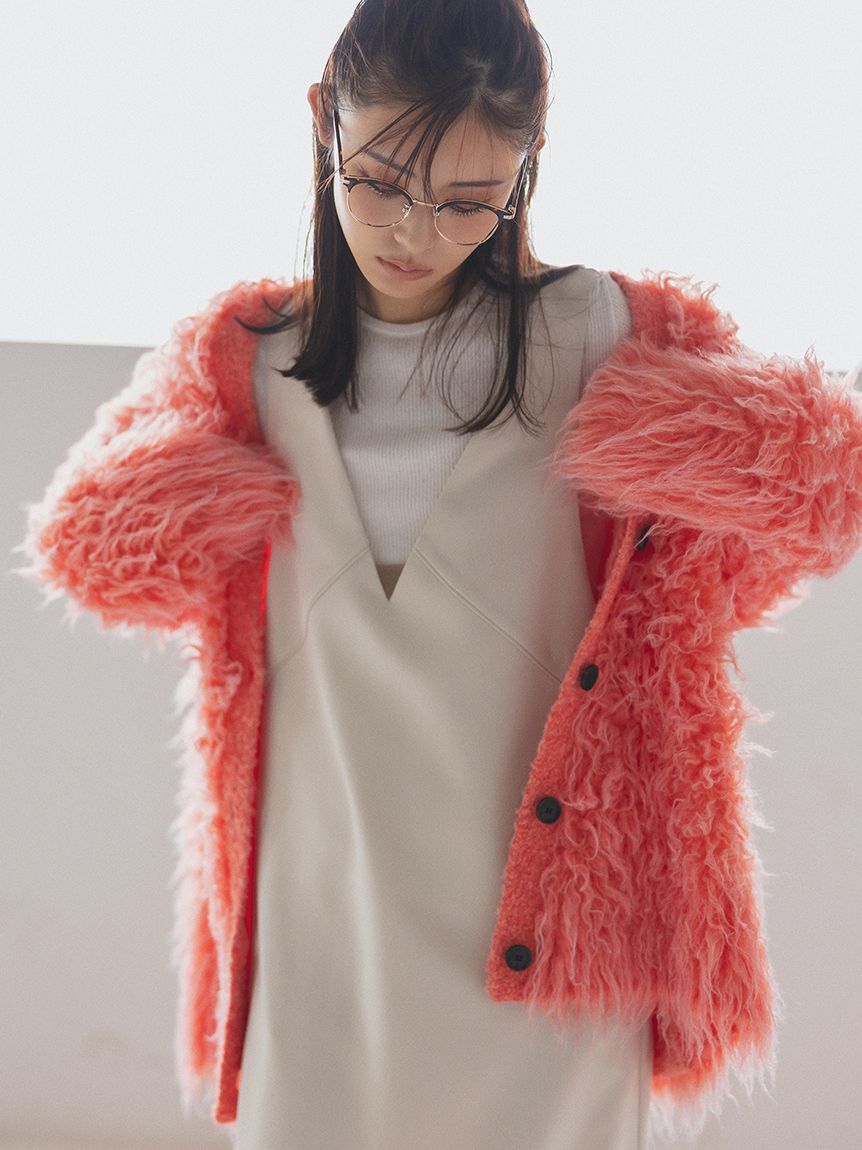 Mila Owen「スコッチ釦シャギーニットカーディガン」|カーディガン|