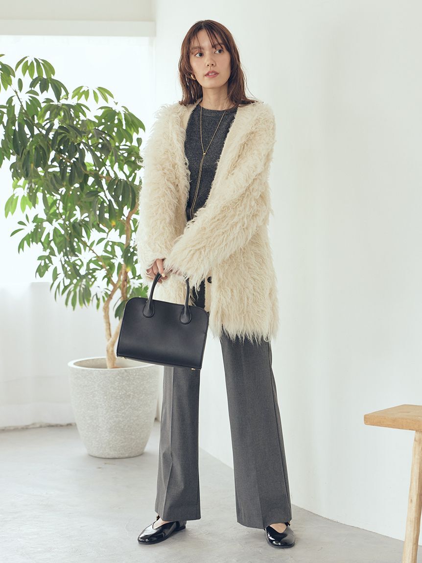 Mila Owen「スコッチ釦シャギーニットカーディガン」|カーディガン|