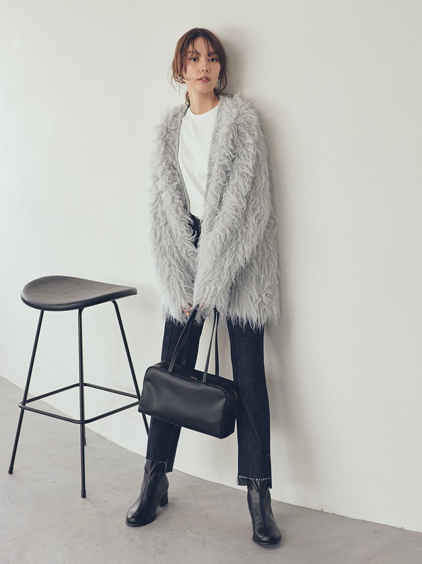 Mila Owen「スコッチ釦シャギーニットカーディガン」|カーディガン|