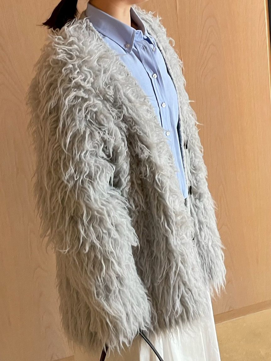 Mila Owen「スコッチ釦シャギーニットカーディガン」|カーディガン|