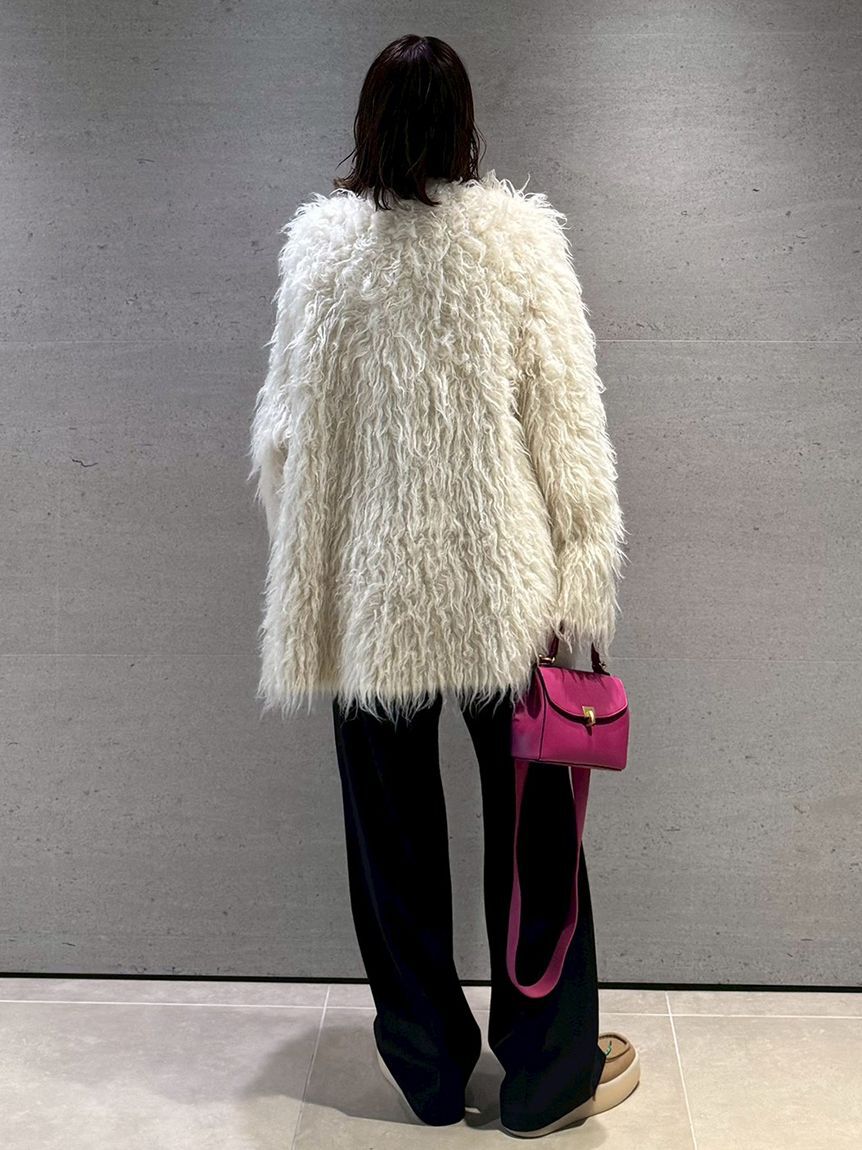 Mila Owen「スコッチ釦シャギーニットカーディガン」|カーディガン|