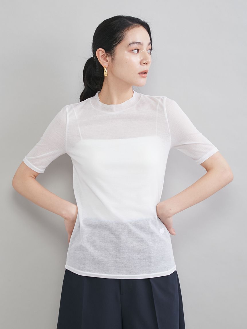 Mila Owen「ウールテンセルハーフスリーブシアーＴ」|Tシャツ・カットソー|