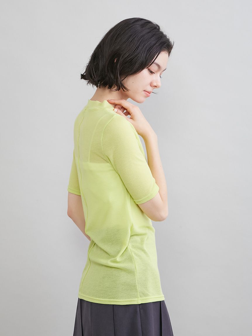 Mila Owen「ウールテンセルハーフスリーブシアーＴ」|Tシャツ・カットソー|