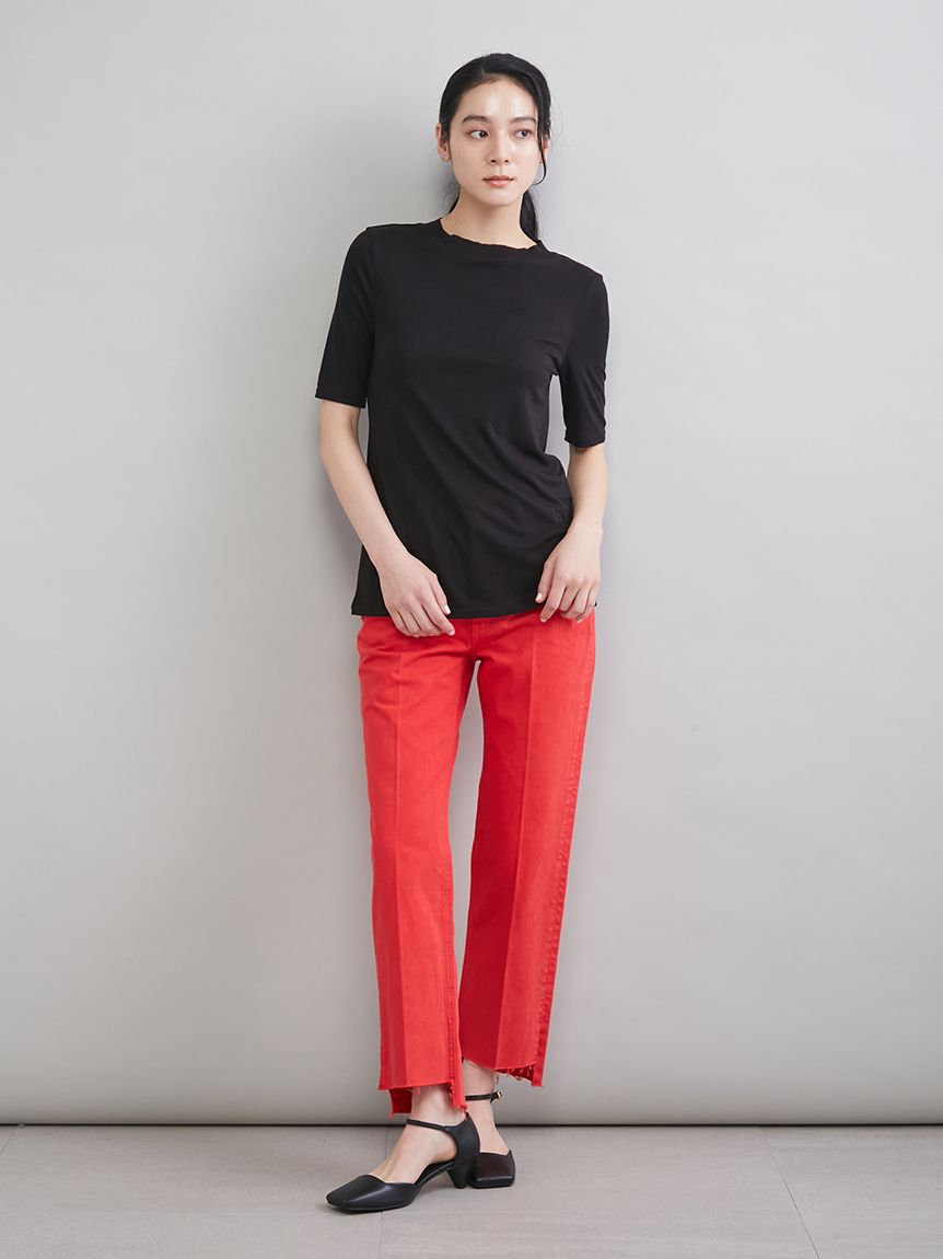 Mila Owen「ウールテンセルハーフスリーブシアーＴ」|Tシャツ・カットソー|