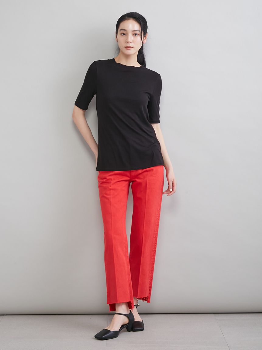 Mila Owen「ウールテンセルハーフスリーブシアーＴ」|Tシャツ・カットソー|