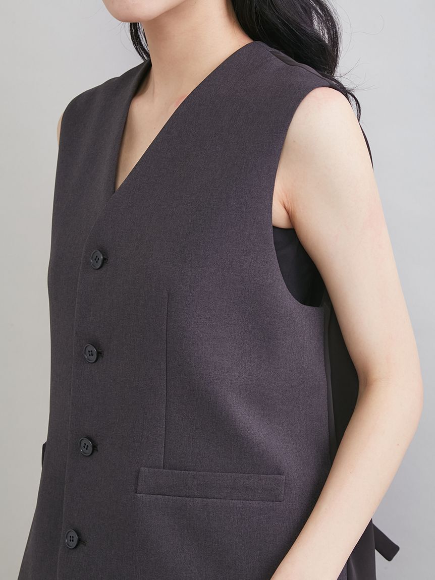 Mila Owen「後ろバックル付きベスト」|ベスト・ジレ|