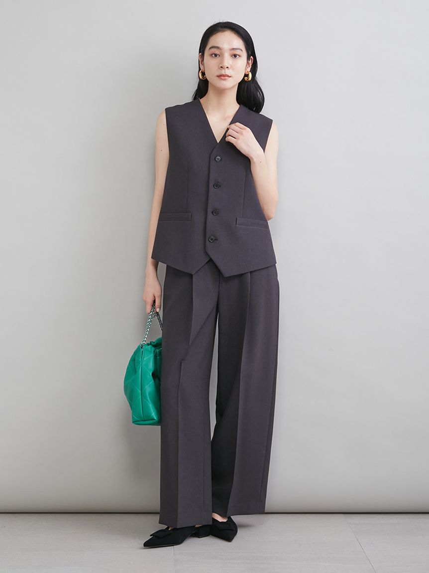 Mila Owen「後ろバックル付きベスト」|ベスト・ジレ|