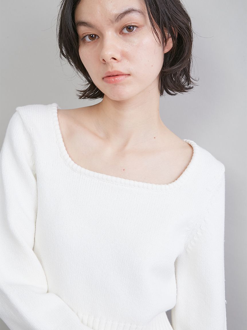 Mila Owen「スクエアネックニット」|ニット・セーター|