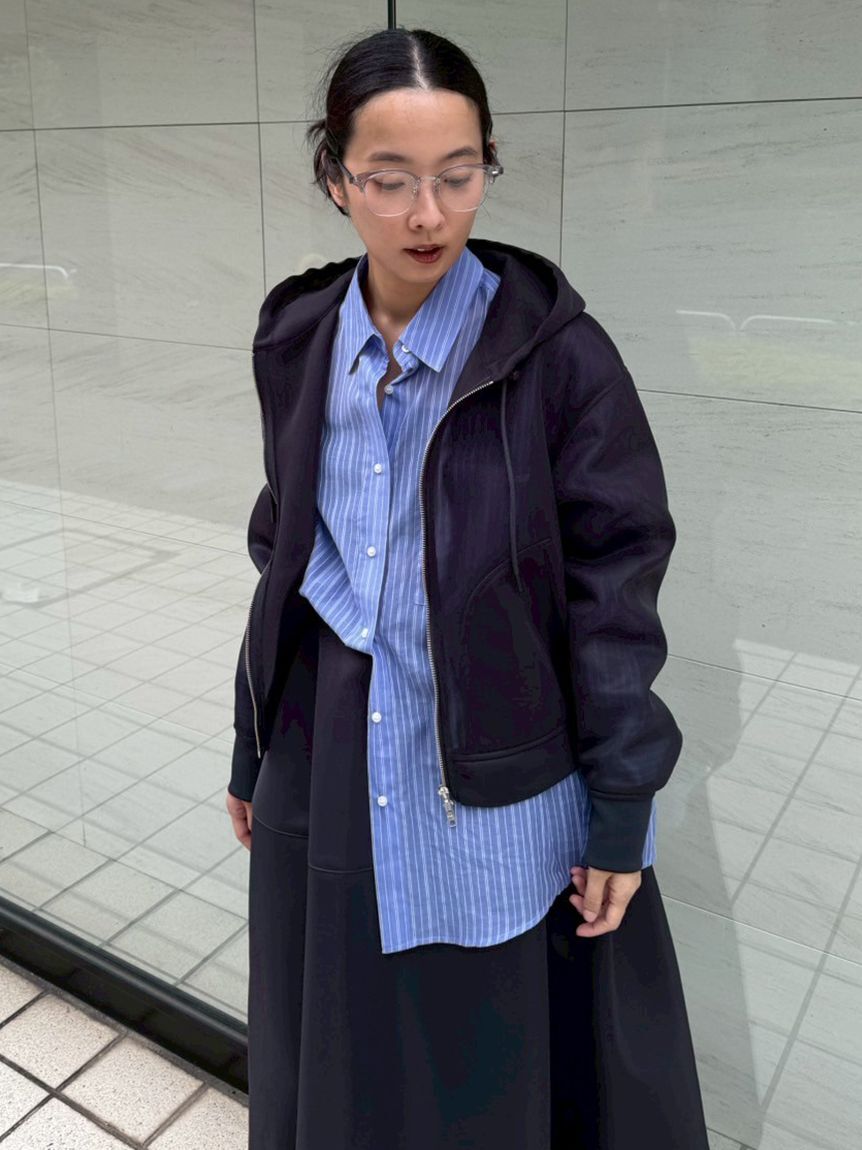 emmi atelier「シアーダンボールジップフーディーブルゾン」|ブルゾン・スタジャン|