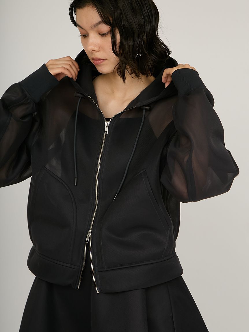 emmi atelier「シアーダンボールジップフーディーブルゾン」|ブルゾン・スタジャン|