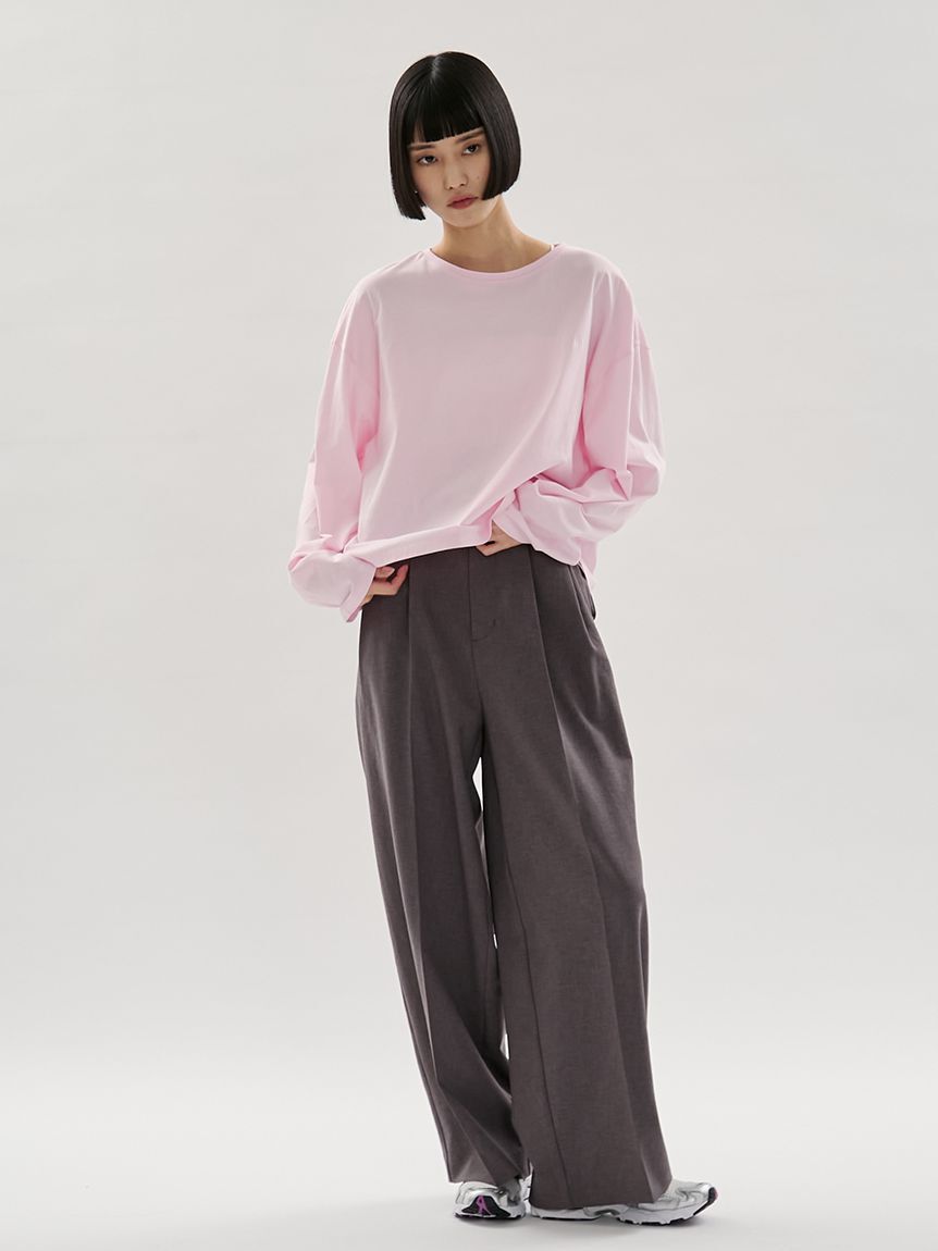 emmi atelier「emmiロゴクルーネックロングTシャツ」|Tシャツ・カットソー|