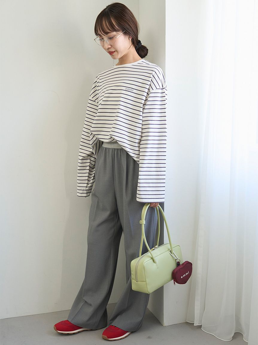 emmi atelier「emmiロゴクルーネックロングTシャツ」|Tシャツ・カットソー|