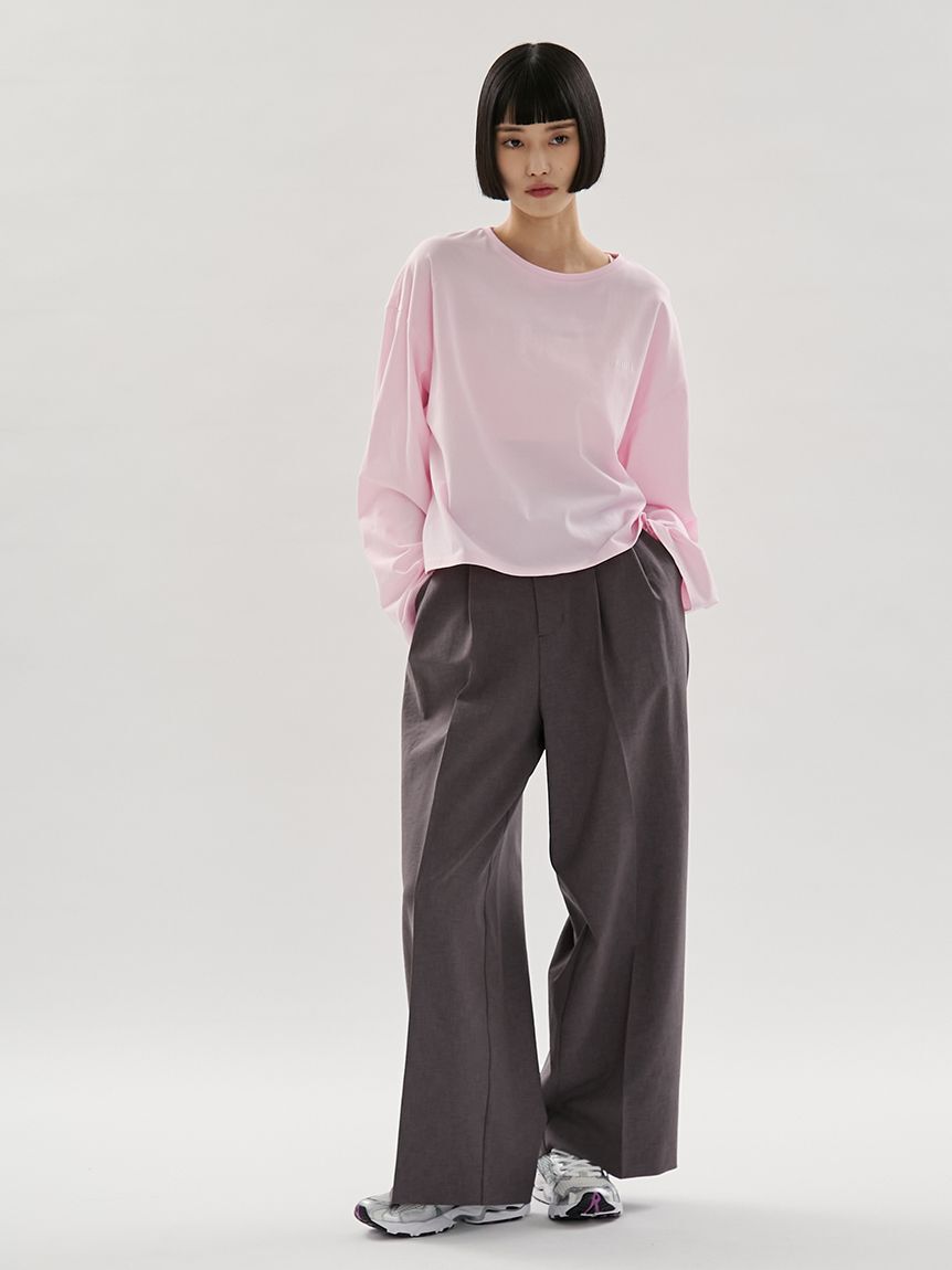 emmi atelier「emmiロゴクルーネックロングTシャツ」|Tシャツ・カットソー|