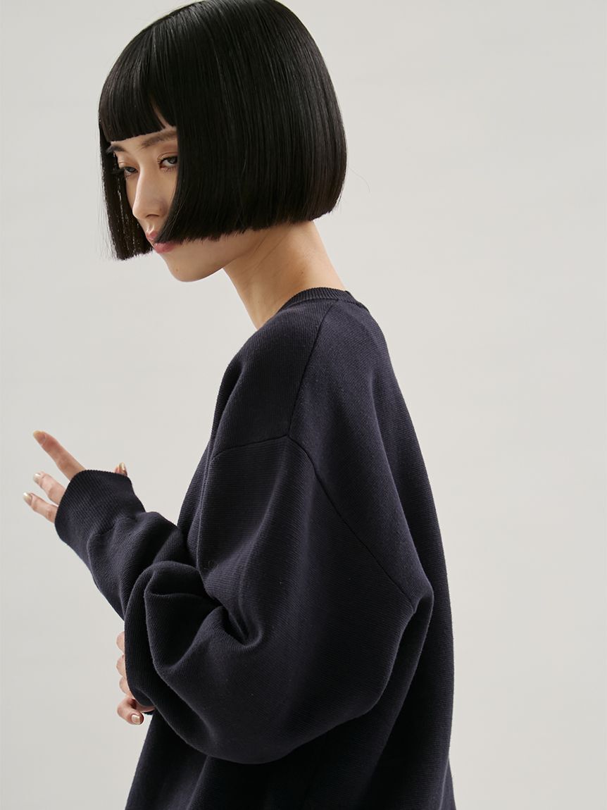 emmi atelier「emmiロゴミラノリブトップス」|ニット・セーター|