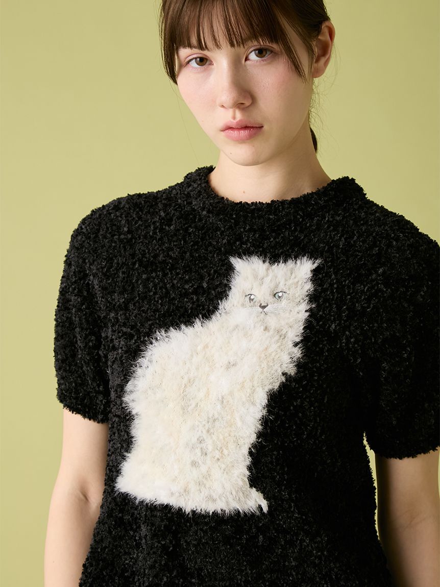 FURFUR「キャットモチーフジャガードニットトップス」|ニット・セーター|