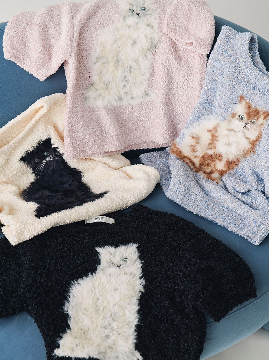 FURFUR「キャットモチーフジャガードニットトップス」|ニット・セーター|