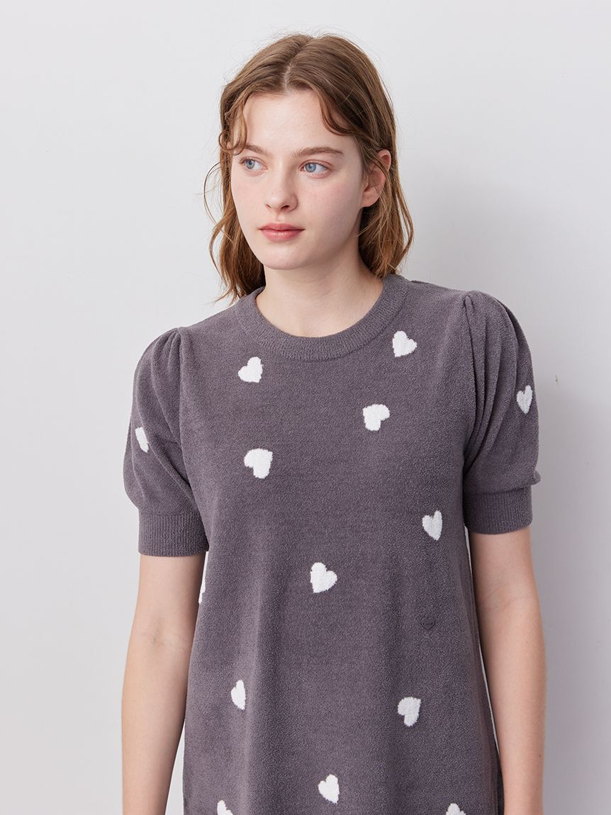 gelato pique「【ONLINE限定】エアリーモコハートジャガードワンピース」|ルームウェア|