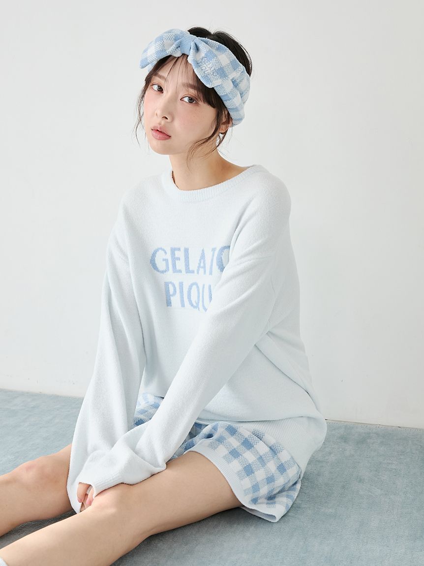 gelato pique「【WhiteDay】ロゴプルオーバー&チェックショートパンツセット」|ルームウェア|