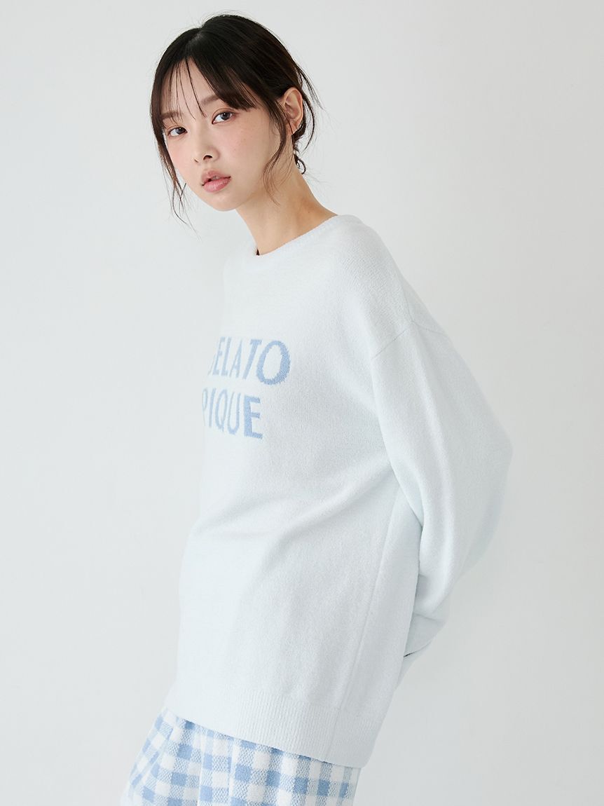 gelato pique「【WhiteDay】ロゴプルオーバー&チェックショートパンツセット」|ルームウェア|