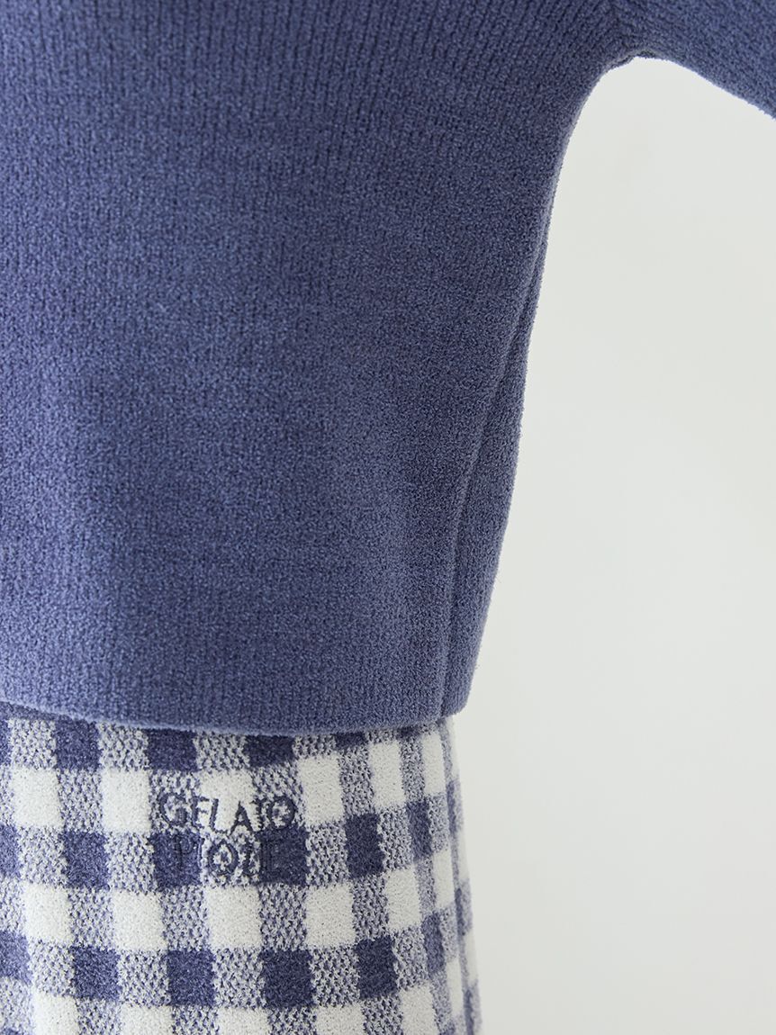 gelato pique「【WhiteDay】リブカーディガン&チェックロングパンツセット」|ルームウェア|