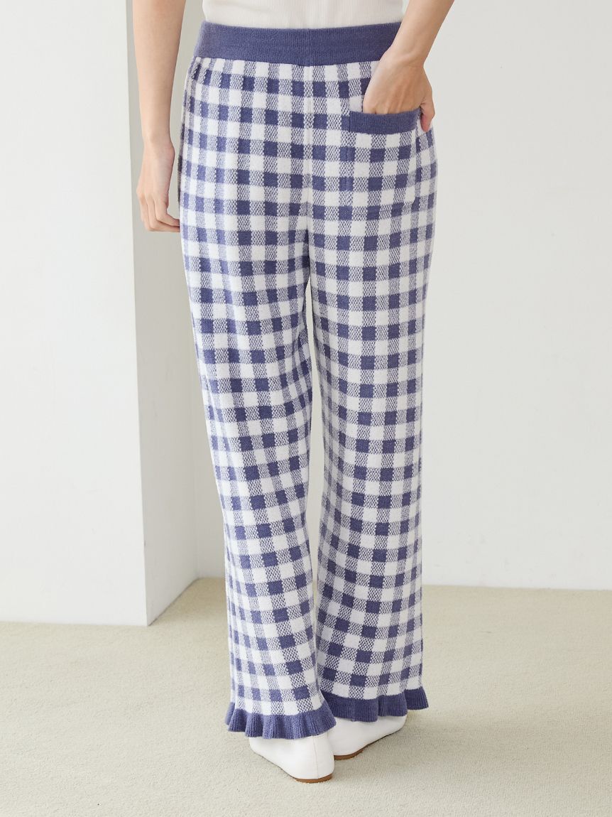gelato pique「【WhiteDay】リブカーディガン&チェックロングパンツセット」|ルームウェア|