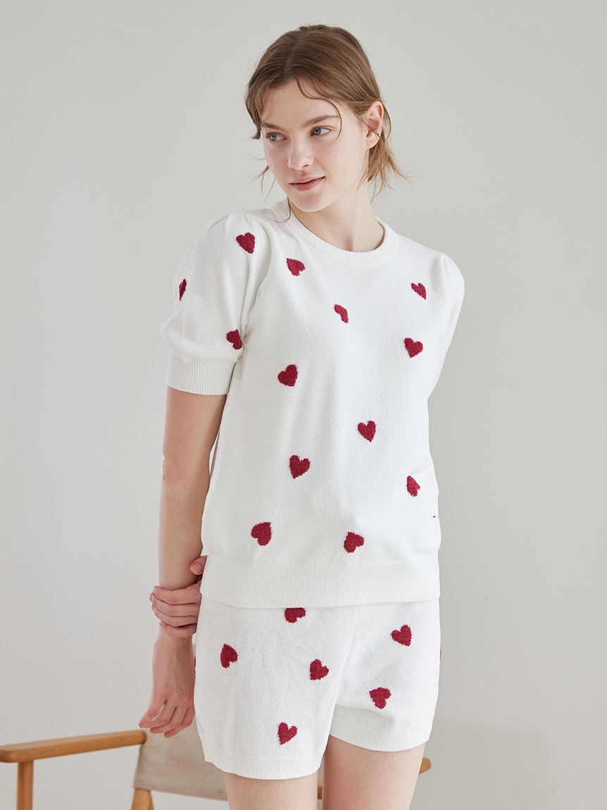 gelato pique「【ONLINE限定】エアリーモコハートジャガードプルオーバー&ショートパンツセット」|ルームウェア|