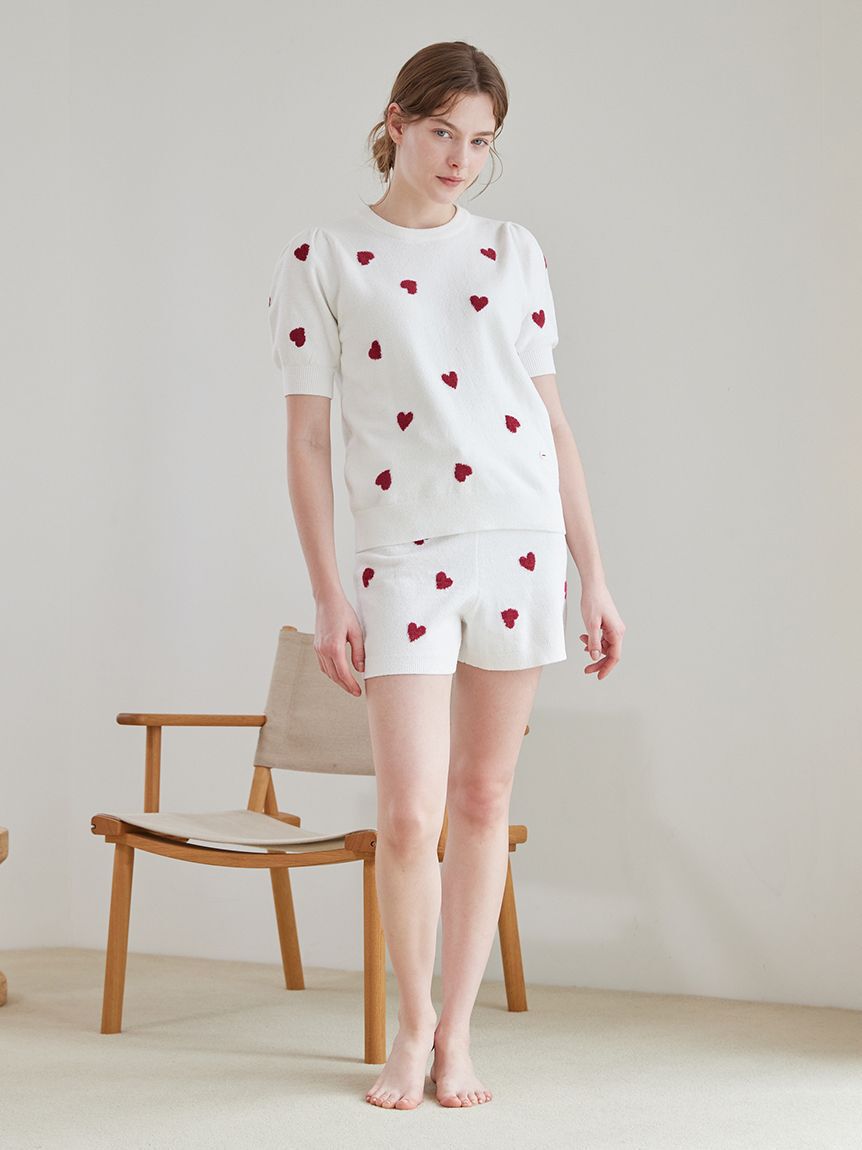 gelato pique「【ONLINE限定】エアリーモコハートジャガードプルオーバー&ショートパンツセット」|ルームウェア|