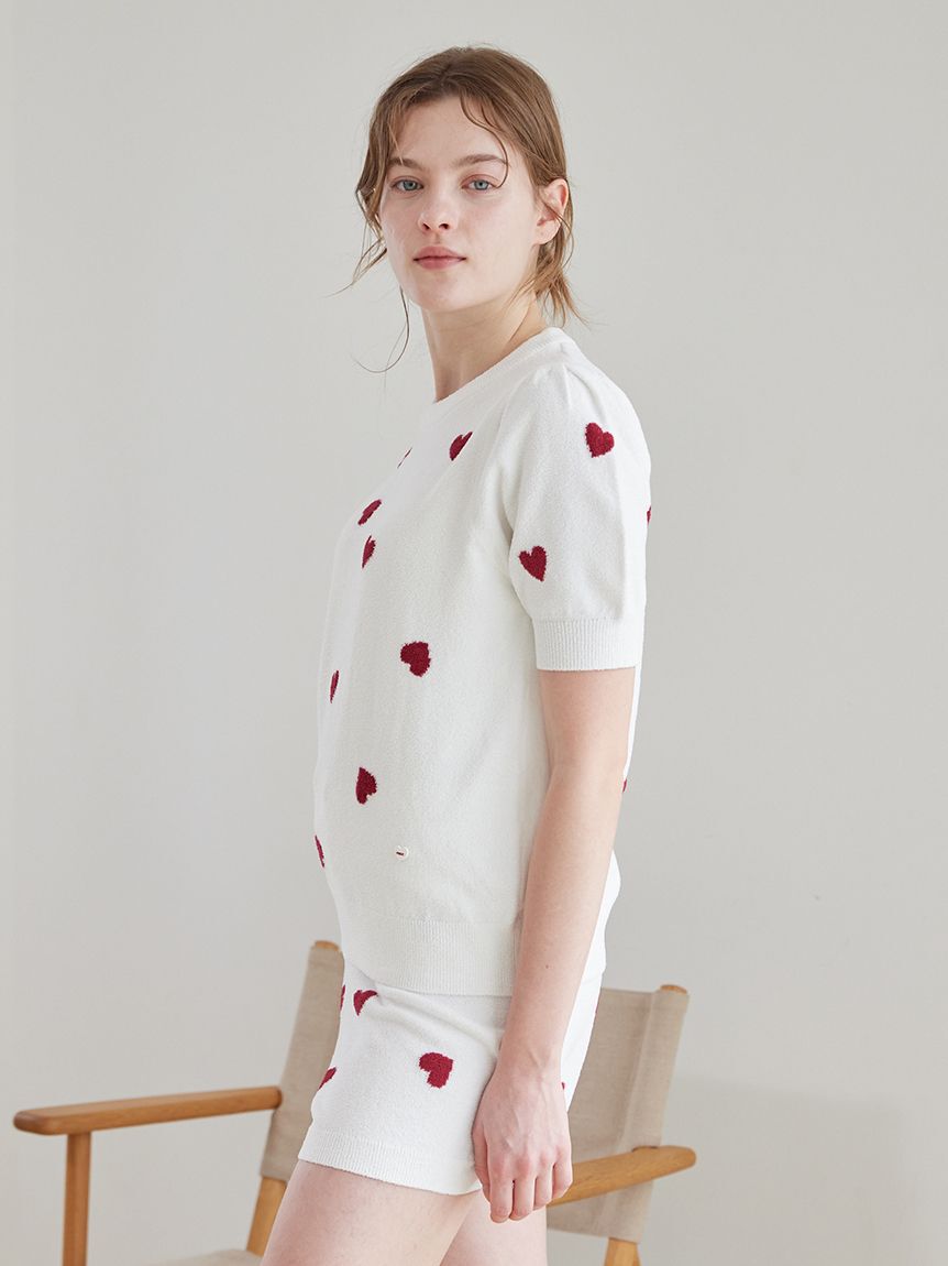 gelato pique「【ONLINE限定】エアリーモコハートジャガードプルオーバー&ショートパンツセット」|ルームウェア|