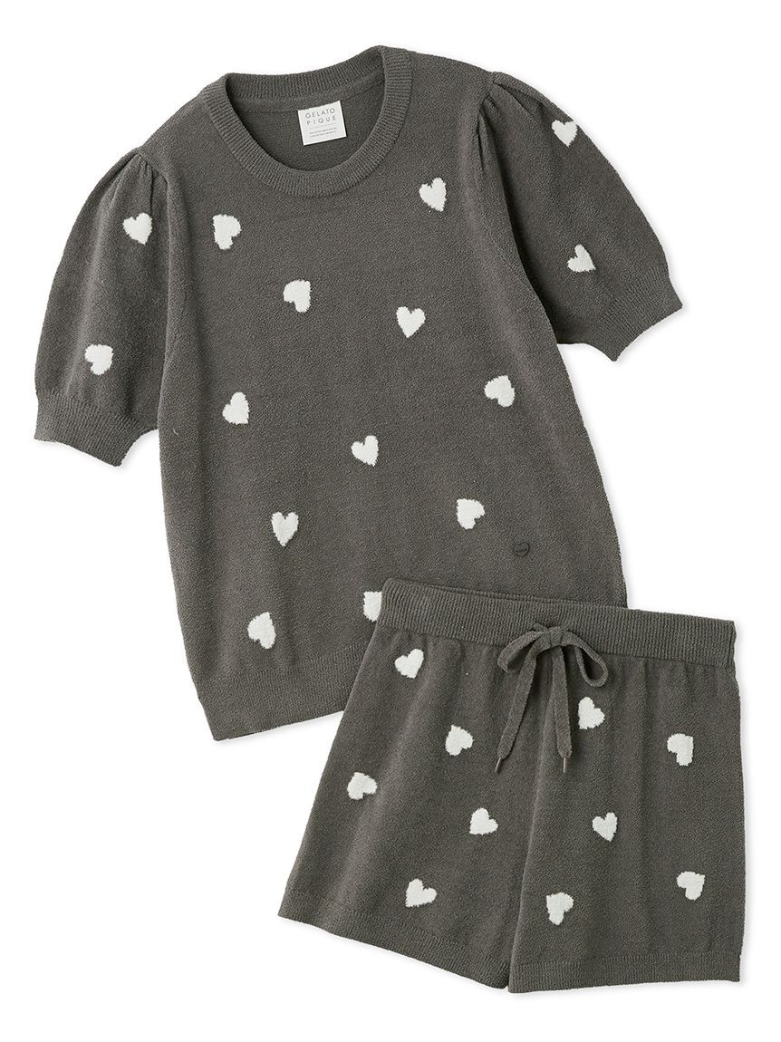 gelato pique「【ONLINE限定】エアリーモコハートジャガードプルオーバー&ショートパンツセット」|ルームウェア|CGRY