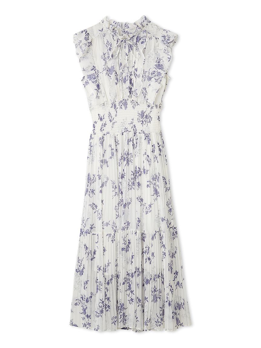 SNIDEL「【00サイズあり】プリントプリーツシャーリングワンピース」|ワンピース|