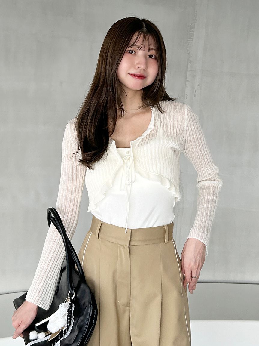 SNIDEL「ボレロシアーカーディガン」|カーディガン|IVR