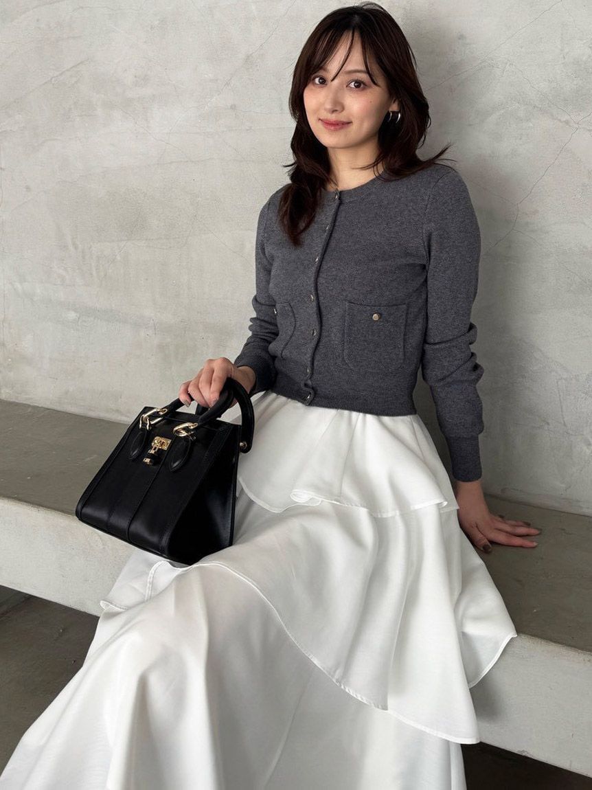 Sustainableニットカーデ×ティアードスカートセット（SNIDEL）｜ルミネ