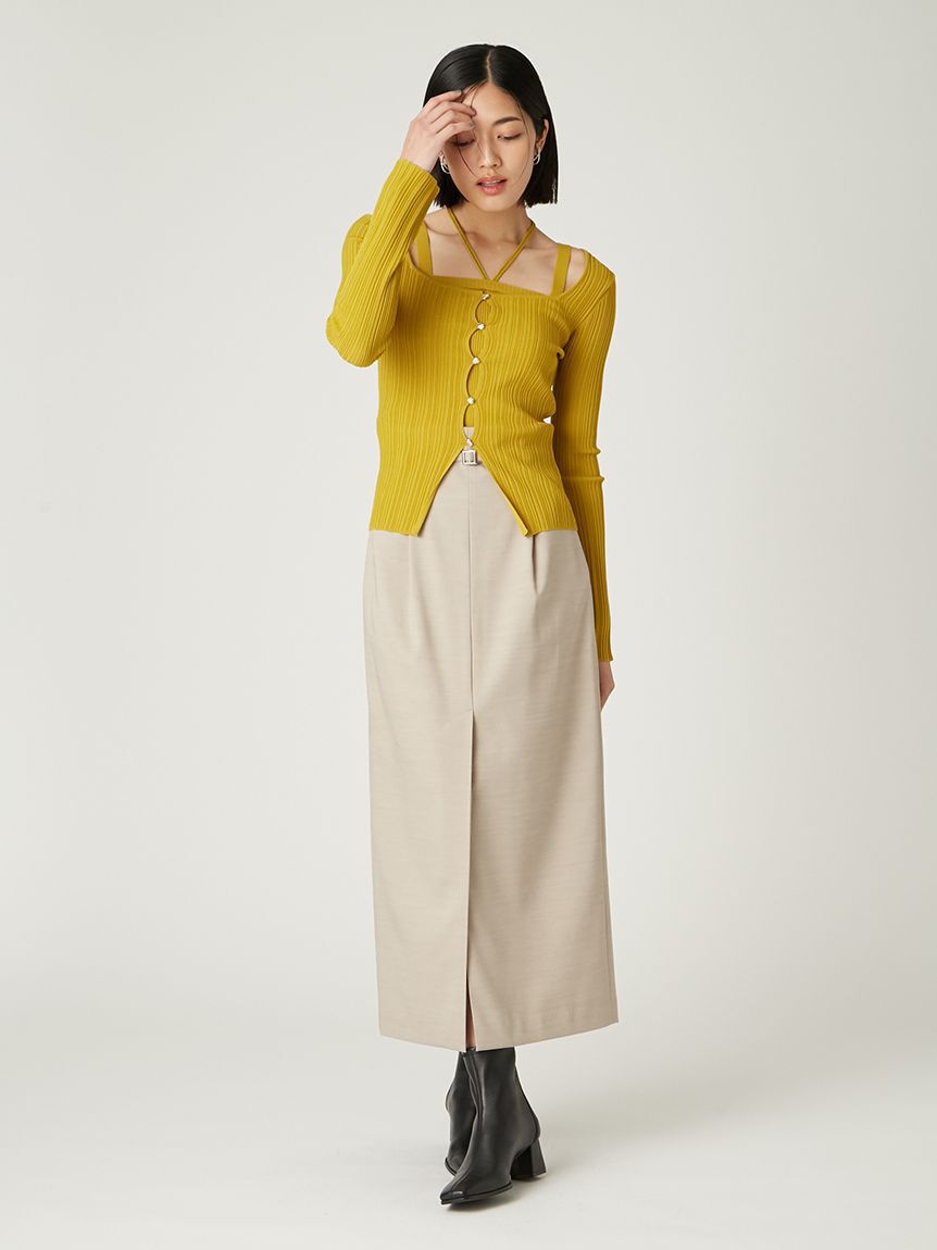 FRAY I.D「ボタンスリットタイトスカート」|スカート|