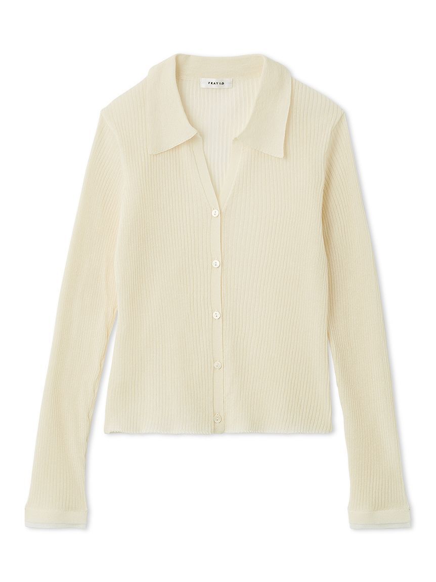FRAY I.D「スキッパーポロカラーリブカーディガン」|カーディガン|OWHT