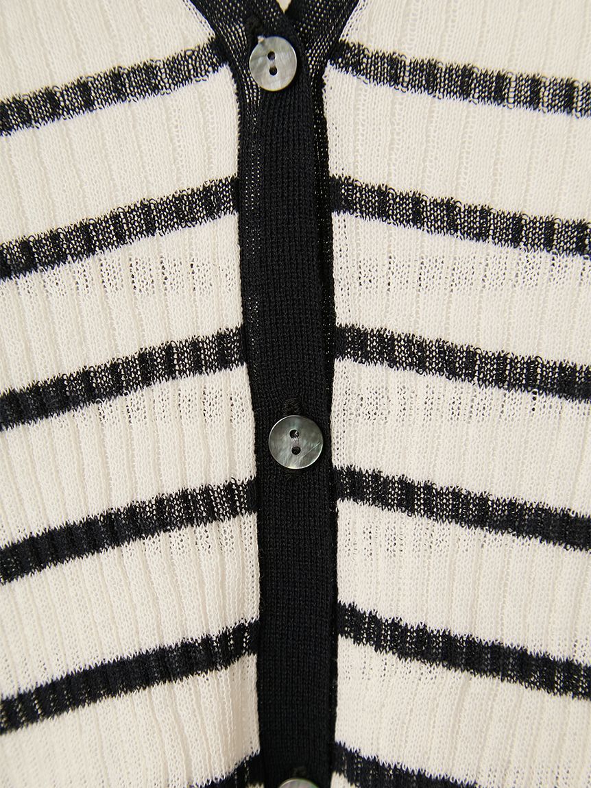 FRAY I.D「スキッパーポロカラーリブカーディガン」|カーディガン|