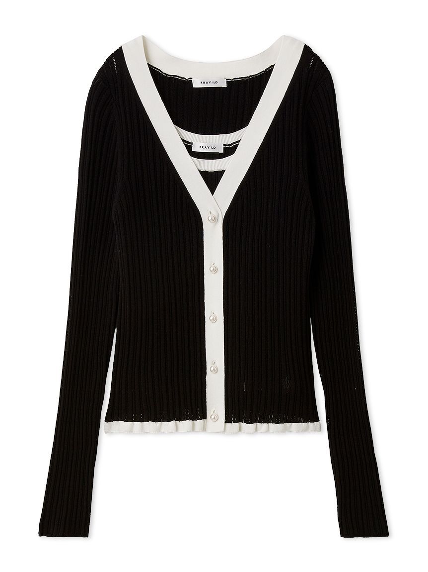 FRAY I.D「コットンモダールアンサンブルニット」|ニット・セーター|BLK