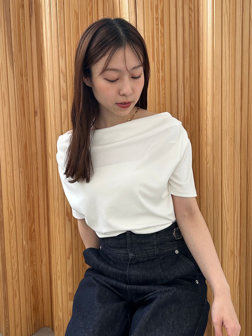 FRAY I.D「ドレープネックオフショルカットソー／ウォッシャブル」|Tシャツ・カットソー|