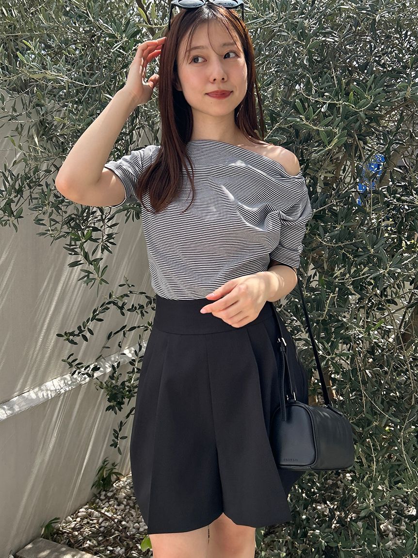 FRAY I.D「ドレープネックオフショルカットソー／ウォッシャブル」|Tシャツ・カットソー|