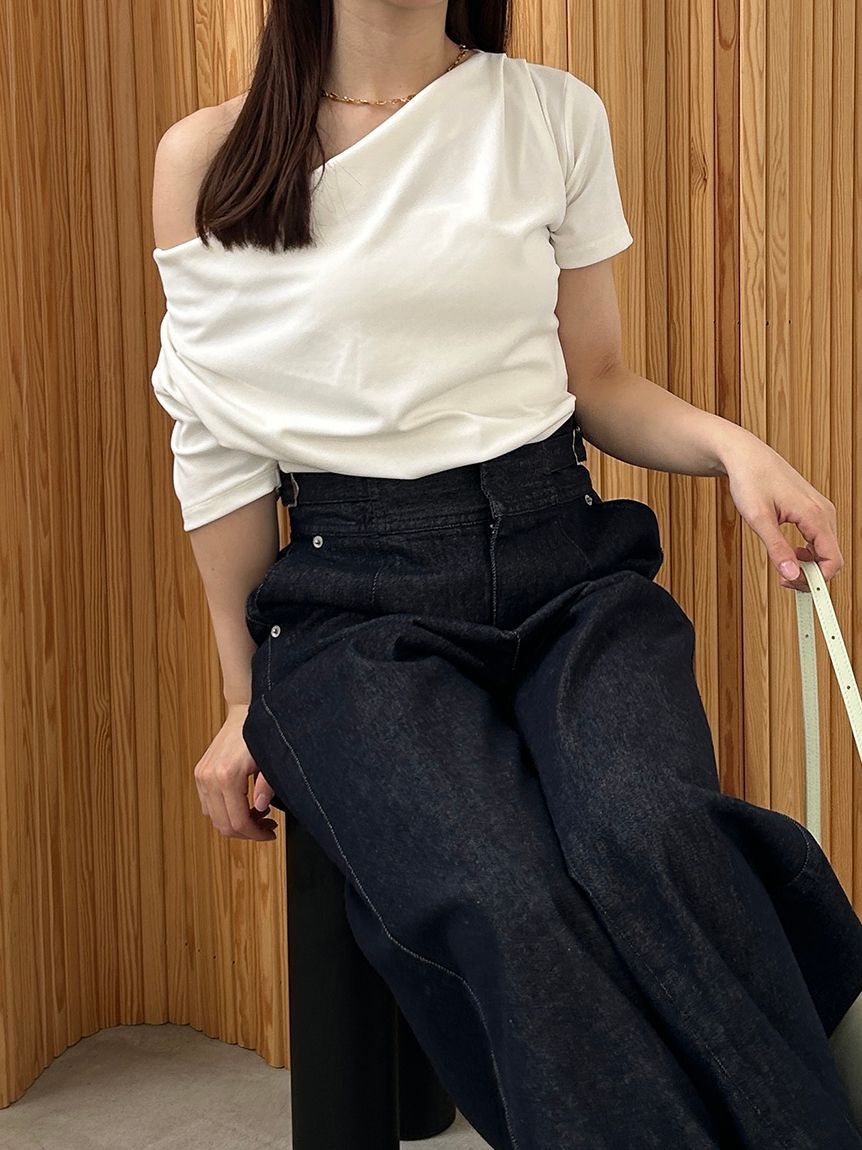 FRAY I.D「ドレープネックオフショルカットソー／ウォッシャブル」|Tシャツ・カットソー|