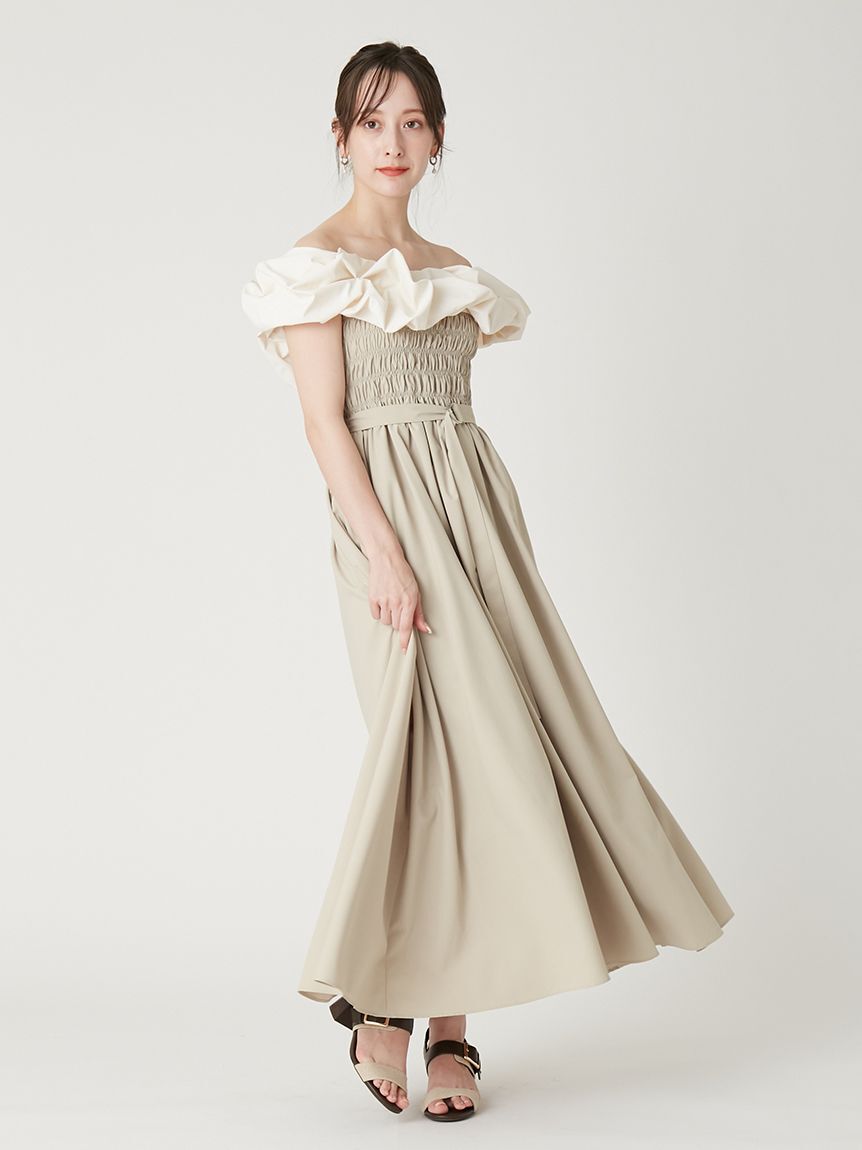 FRAY I.D「バルーンフリルシャーリングワンピース」|ワンピース|