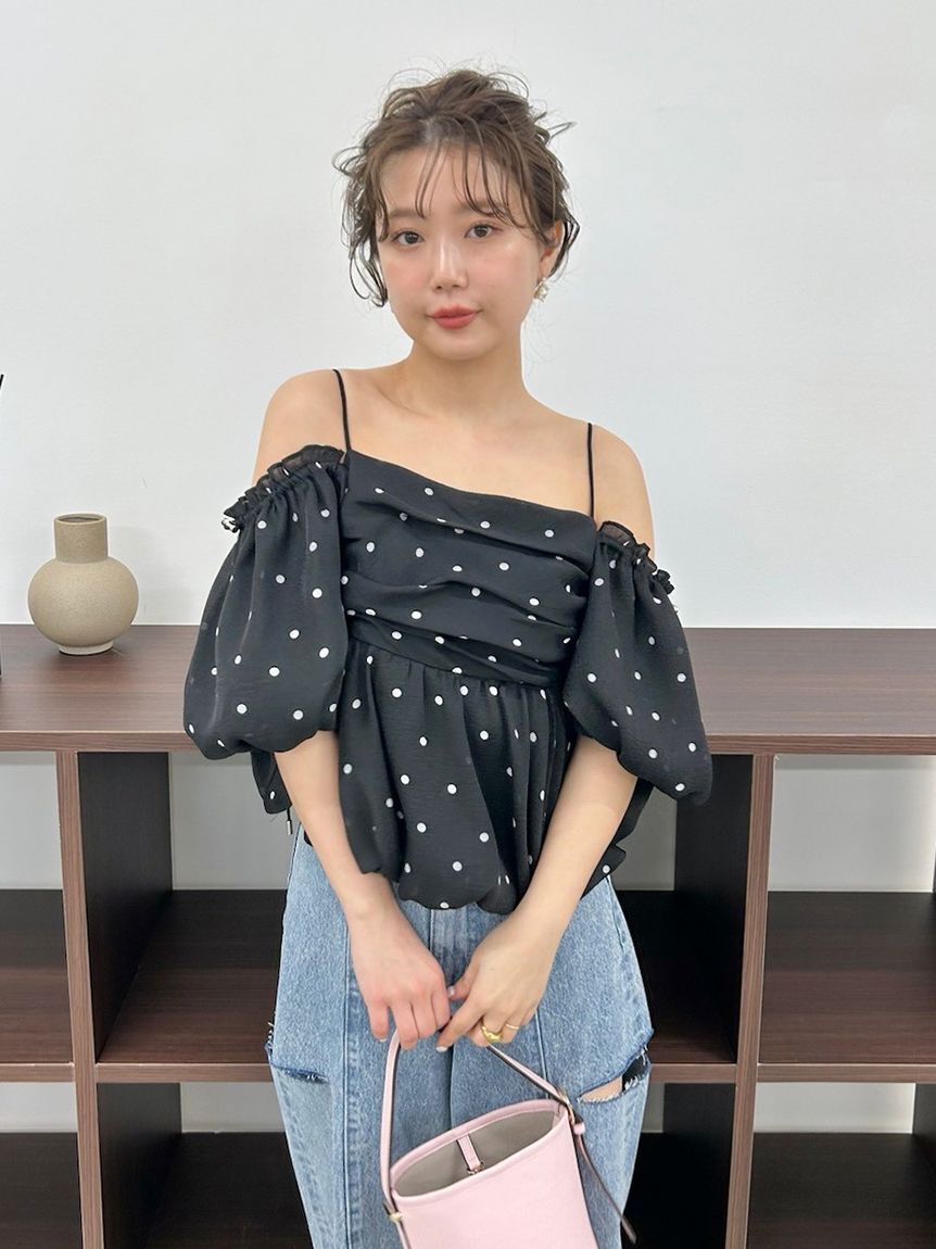 FRAY I.D「【WEB限定】オフショルパフスリーブブラウス／ウォッシャブル」|シャツ・ブラウス|