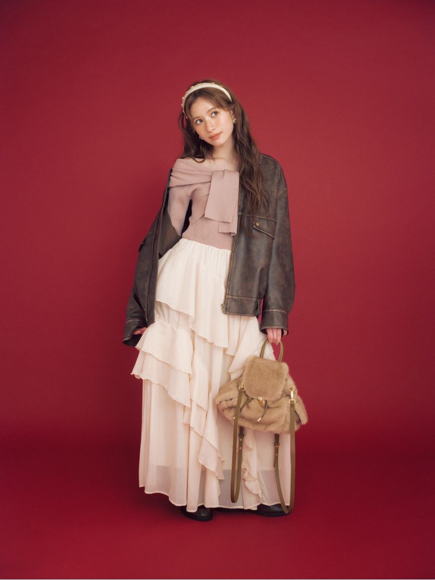 LILY BROWN「ヴィンテージフェイクレザーブルゾン」|ブルゾン・スタジャン|